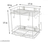 Stainless steel dish racks, chrome-finished, modern & functional, pack of 1 (India)